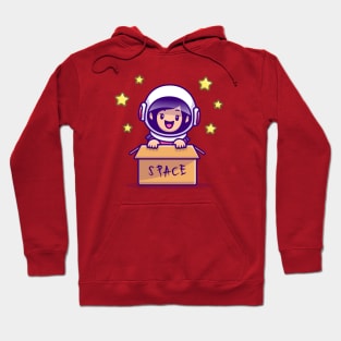 Cute Astronaut Girl In Box Hoodie